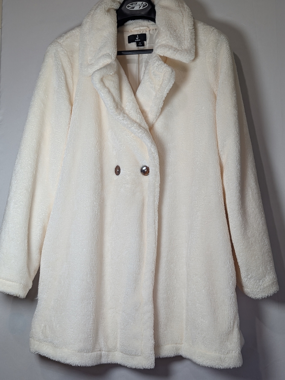 Jason Wu Ivory Cream Faux Shearling Teddy Coat Double Breasted M